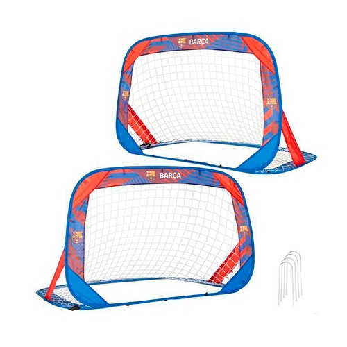 Set 2 porterías de fútbol pop up 120x80x80cm. FC. BARCELONA