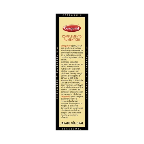 CEREGUMIL Complemento alimenticio a base de extractos de cereales y leguminosas CEREGUMIL 200 ml.