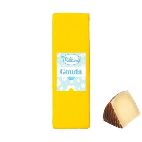 MILKIMI Queso Gouda barra al corte. - Trozo