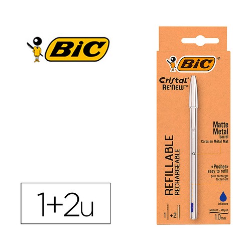 Boli cristal renew 70 aniv azul +2recrecambios. BIC. 997202