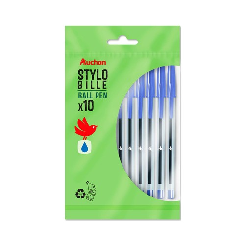 10 Bolígrafos Azul 1mm Reciclados ALCAMPO