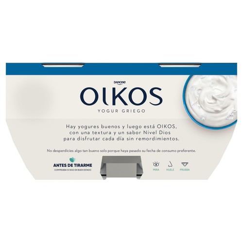 OIKOS Yogur griego con sabor y trocitos de coco de origen natural de Danone 4 x 110 g.