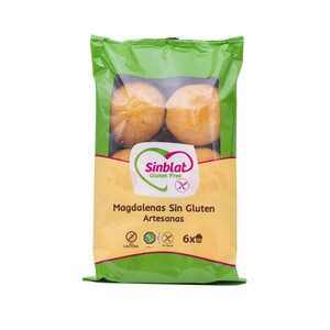Imagen de SINBLAT Magdalenas artesanas sin gluten SINBLAT, 6 uds 300 g.