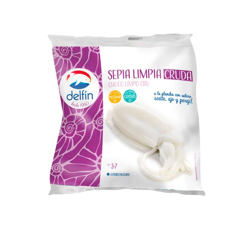 DELFÍN Sepia (choco) limpia, cruda y ultracongelada DELFÍN 400 g.