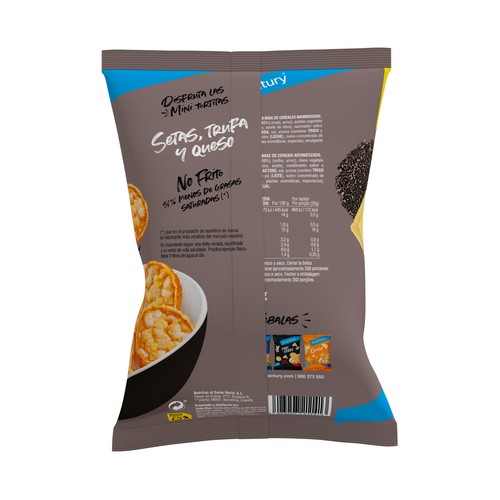 BICENTURY Mini tortitas de maíz con sabor a setas, trufa y queso BICENTURY 70 g.