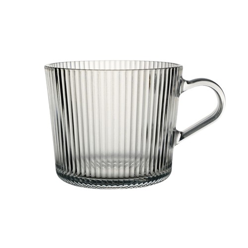 Taza de vidrio en relieve de 42 cl, ALCAMPO.