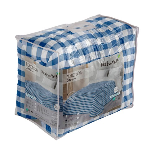 Edredón estampado para cama 135/150 240x260cm 200GSM doble color azul. NATURALS