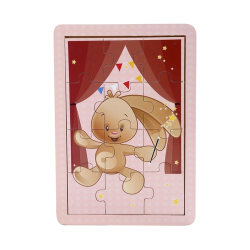 Puzzle infantil animales con 12 piezas de madera ONE TWO FUN ALCAMPO.