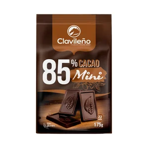 CLAVILEÑO Chocolatina choco negro 85 % 175 g.