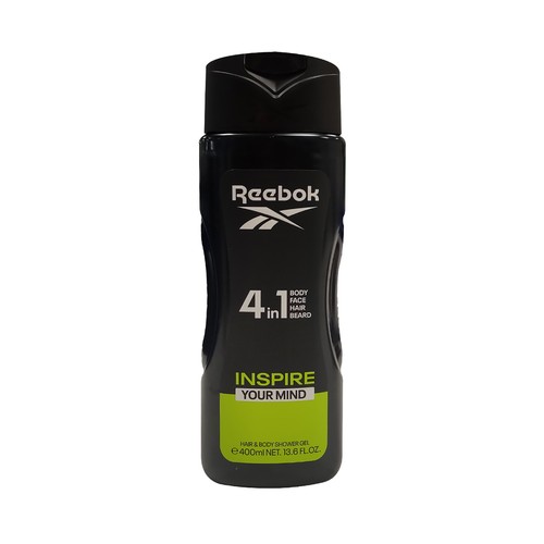 REEBOK Inpire your mind Gel de ducha 4 en 1 (cara, cuerpo, cabello y barba) 400 ml.