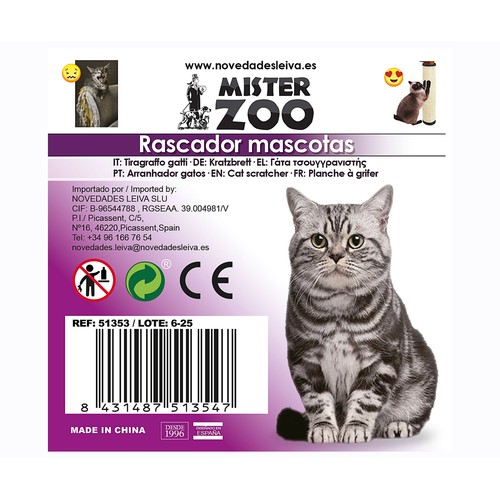MR ZOO Rascador de gato con forma de ratón