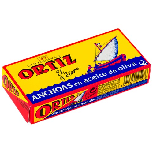 Filetes de anchoa en aceite de oliva ORTIZ 29 g.