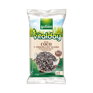 Imagen de GULLÓN Tortitas de arroz chocolate negro con coco GULLÓN VITALDAY 117,6 g.