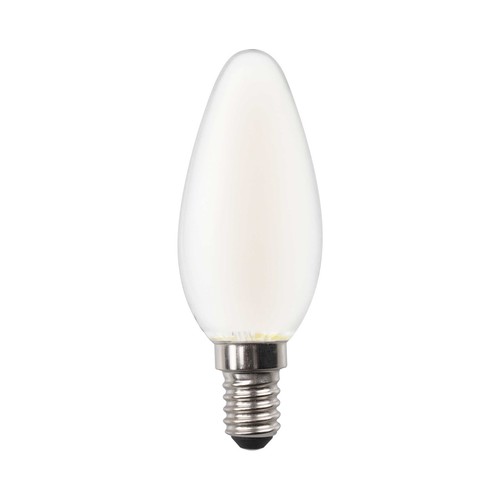 Bombilla Led E14 vela cálida de cristal mate 60W 806Lumen, AUCHAN
