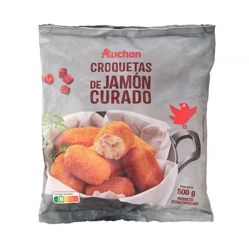 AUCHAN Croquetas de jamón curado ultracongeladas 500 g Producto Alcampo.