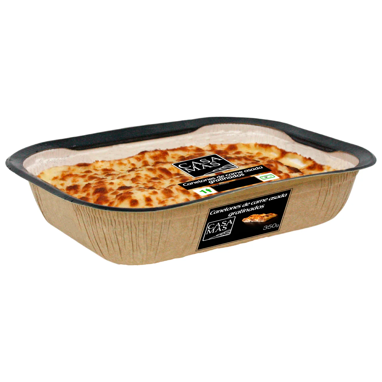 Canelones de carne asada gratinados 350 g.
