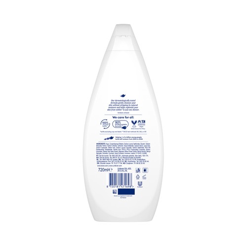 DOVE Cuidado envolvente Gel limpieza delicada para ducha o baño 720 ml.