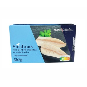 Imagen de AUCHAN COLLECTION Sardinas sin piel ni espinas 85 gr. Producto alcampo