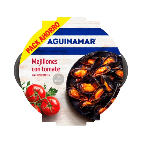 Mejillones en salsa de tomate AGUINAMAR 900 g.