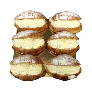 Mini croissants rellenos de nata, 6 uds, 200 g.