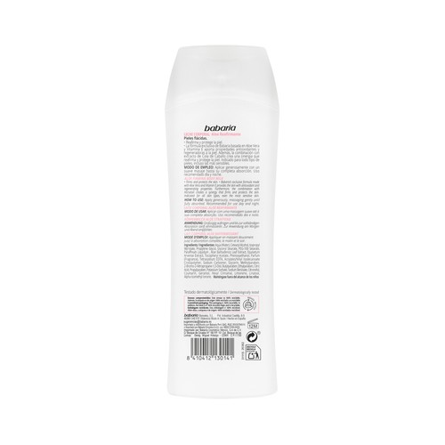 BABARIA Leche corporal (body milk) reafirmante, para pieles flácidas 400 ml.