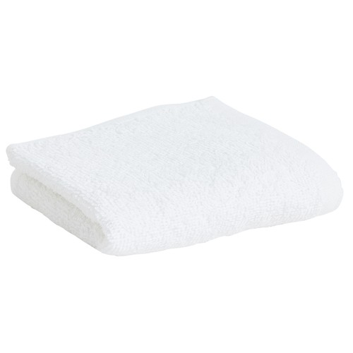 Toalla de tocador blanca 100% algodón, 300g/m² de densidad, 30x50cm. PRODUCTO ECONÓMICO ALCAMPO.