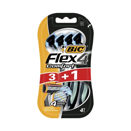 BIC Maquinilla de afeitar desechable con 4 hojas BIC Flex4 comfort 4 uds.