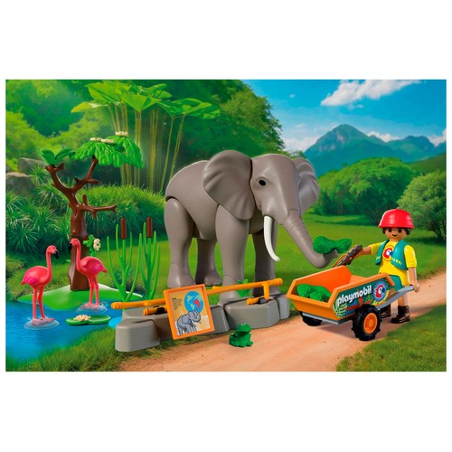 PLAYMOBIL. 72068. Elefante con cuidador