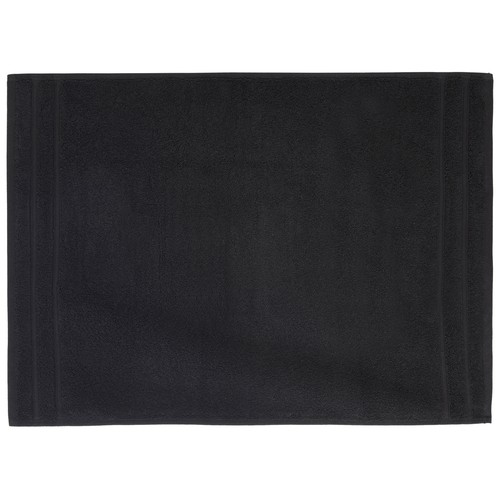 Alfombra de baño 100% algodón color negro, densidad de 1000g/m², 50x70 cm. ACTUEL.