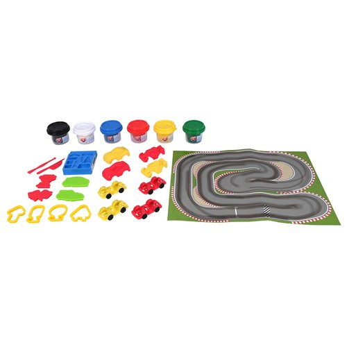 Set de Juego Coches y Carreras con moldes y pasta de modelar 20 Piezas +3 Años ONE, TWO FUN