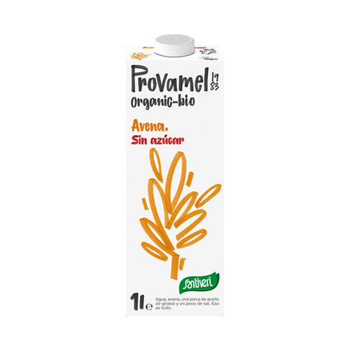 SANTIVERI Bebida de avena sin azúcares, ecológica SANTIVERI PROVAMEL 1 l.