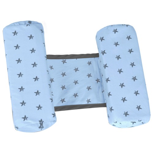 Cojín antivuecos de estrella, azul y gris, MORA.