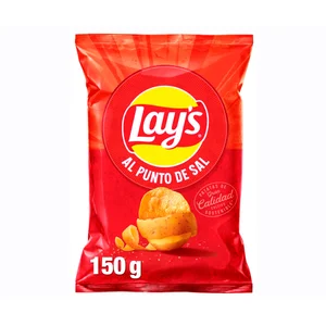 LAY'S Al punto de sal Patatas fritas lisas de bolsa 150 g.
