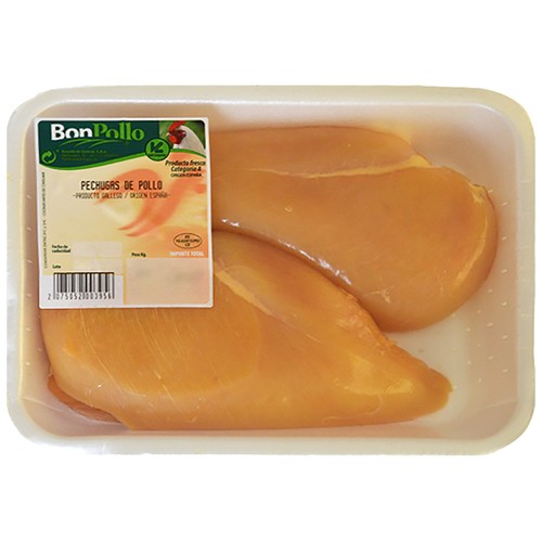 BONPOLLO Pechugas limpias y sin piel de pollo amarillo Bandeja
