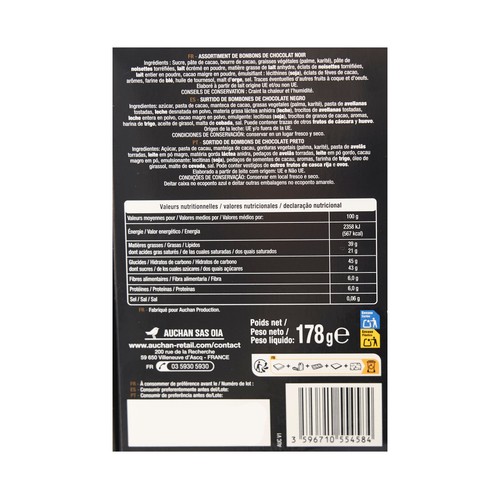 VENDOME Caja de bombones de chocolate negro 178 gr.