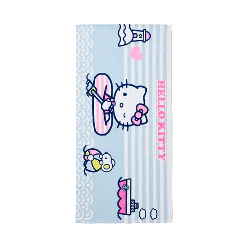 Toalla de playa infantil 75x150cm 100% algodón. HELLO KITTY