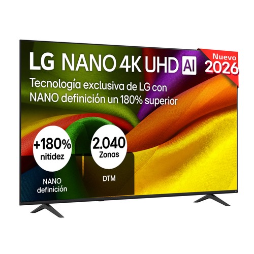 Televisión 190,5 cm (75") NANOCELL LG 75NU8506LA, 4K, Dolby digital plus, WebOS, Bluetooth 5.3, USB, 3HDMI, 60Hz