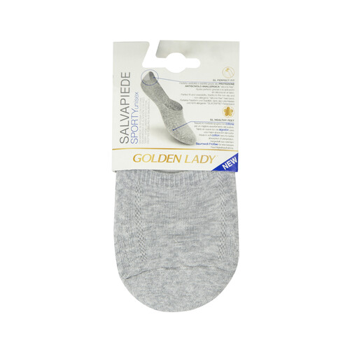 Calcetín invisible unisex GOLDEN LADY Sporty, color gris, talla 36/40.