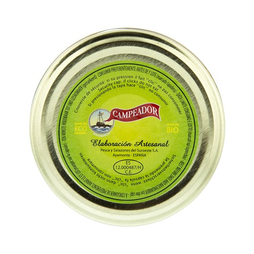 CAMPEADOR Melva de Andalucía, filetes en aceite de oliva virgen extra ecológica CAMPEADOR 135 g.