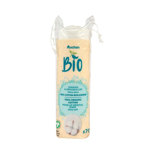 PRODUCTO ALCAMPO Bio Discos desmaquilladores 100% algodón ecológico 70 uds.
