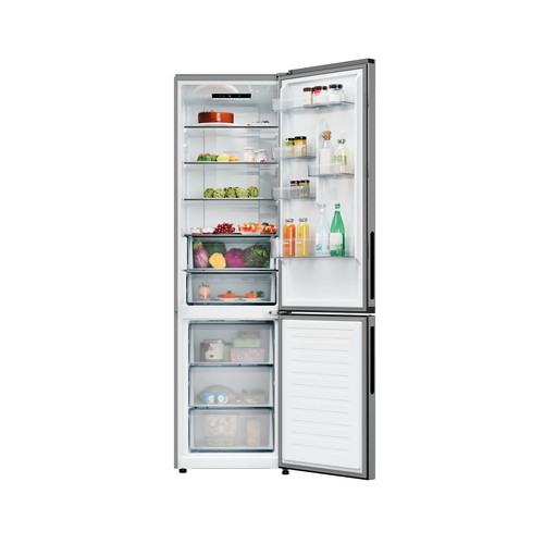 Frigorífico combi 205cm CANDY CNCQ2T620AX, No Frost, clasificación energética: A, H: 205cm, A: 59,5cm, F: 66,7cm, capacidad total: 409L.