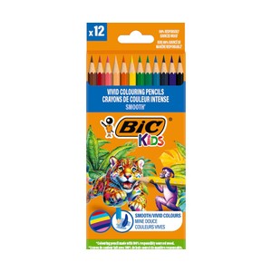 Imagen de 12 lápices de colores BIC Kids.