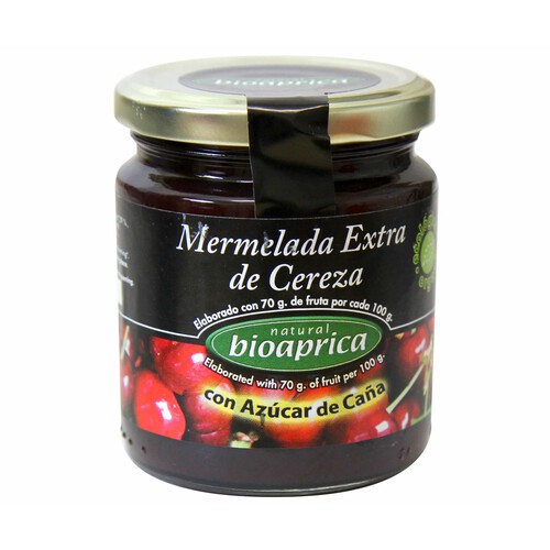 BIOJAM ABEROS Mermelada de Cereza con azúcar de caña ecológico BIOAPRICA 275 g.