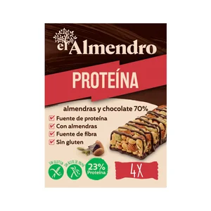 EL ALMENDRO Barrita rica en proteínas sabor chocolate EL ALMENDRO 4 x 35 g.