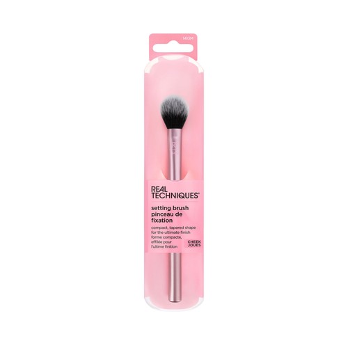 REAL TECHNIQUES Brocha para acabados perfectos apta para maquillaje el polvo o iluminador.