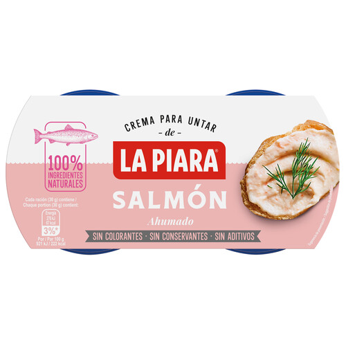 LA PIARA Paté de salmón LA PIARA Sólo Natural 2 ud x 77 g.