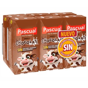 PASCUAL Batido mini de chocolate, sin azúcar 6X200ML 1200 ml