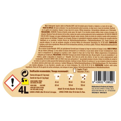 BAYIC Detergente Jabón de Marsella 44DS