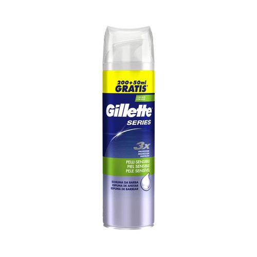 GILLETTE Espuma de afeitar para pieles sensibles GILLETE Series 200 ml.
