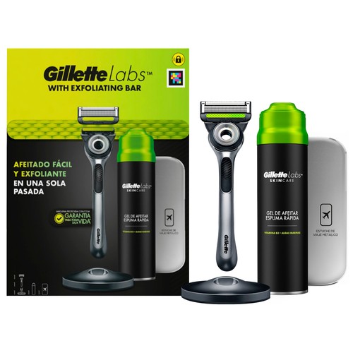 Caja con productos para el afeitado masculino GILLETTE Labs.